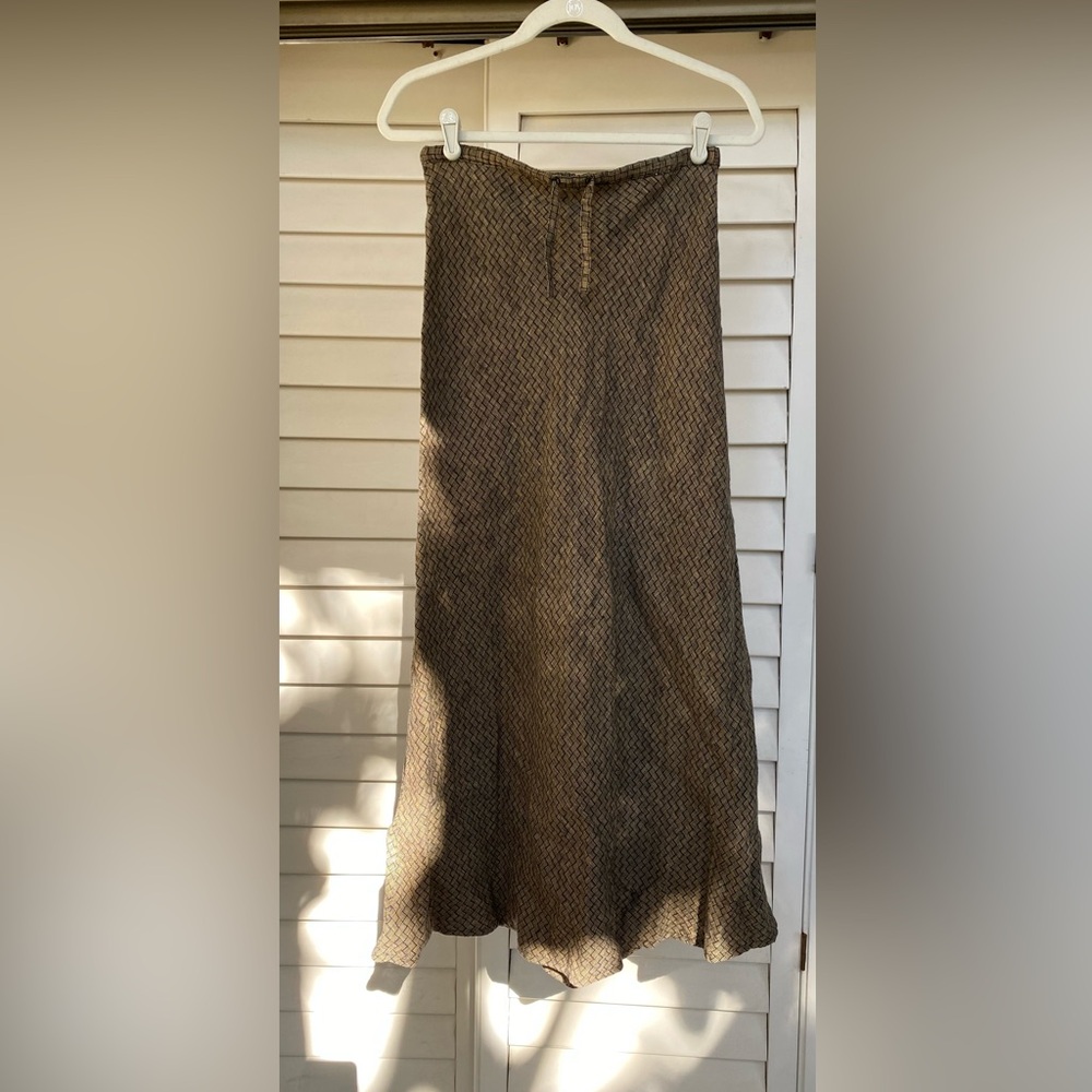 FLAX by Jeanne Engelhart 100% Linen Woven Maxi Skirt Size S